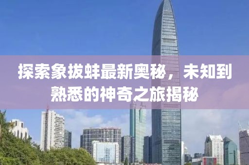 探索象拔蚌最新奥秘，未知到熟悉的神奇之旅揭秘