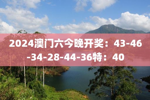 2024澳门六今晚开奖：43-46-34-28-44-36特：40