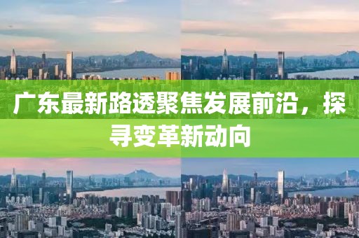 广东最新路透聚焦发展前沿，探寻变革新动向
