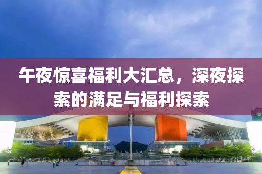 午夜惊喜福利大汇总，深夜探索的满足与福利探索