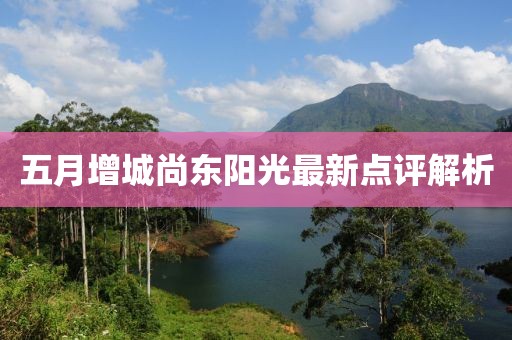 五月增城尚东阳光最新点评解析