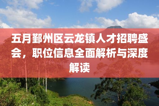 五月鄞州区云龙镇人才招聘盛会，职位信息全面解析与深度解读