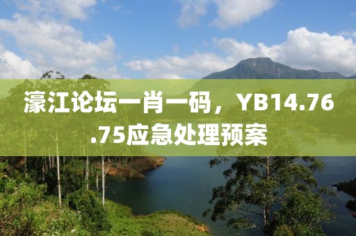 濠江论坛一肖一码，YB14.76.75应急处理预案