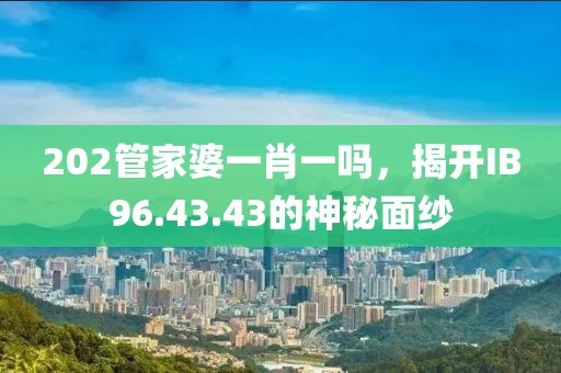 202管家婆一肖一吗，揭开IB96.43.43的神秘面纱